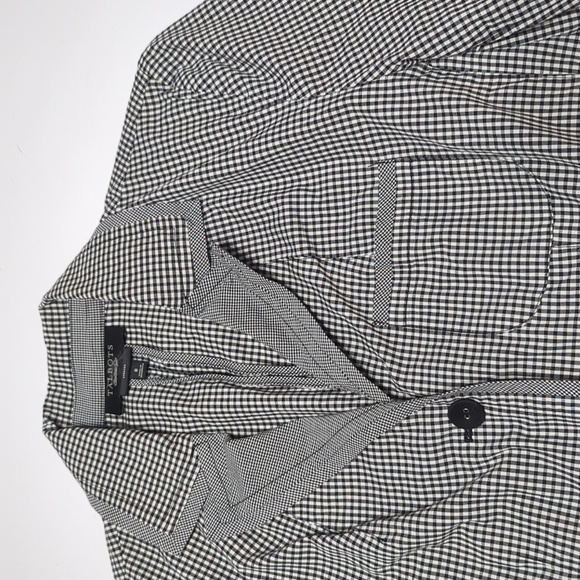 Talbots Womens Blazer Jacket Black White Gingham Check Summer Lightweight Size 8 - Picture 3 of 11